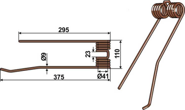Heuwenderzinken Ø9 - links